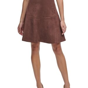 Tommy Hilfiger Faux Suede Brown Flare Skirt